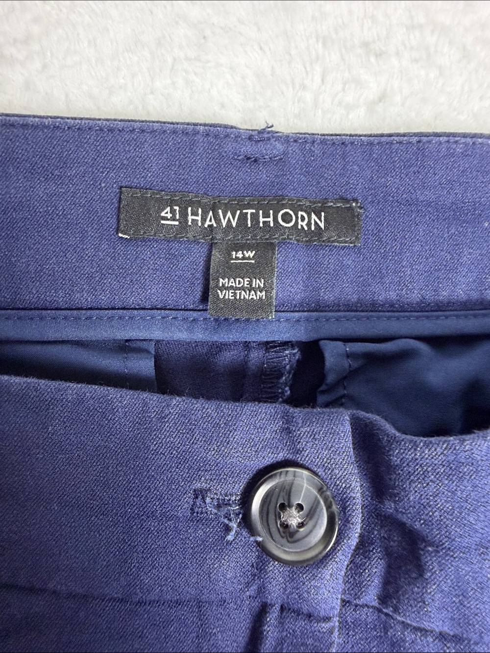 Deep Navy Straight-Leg Dress Pants Size 14W - Picture 2 of 8